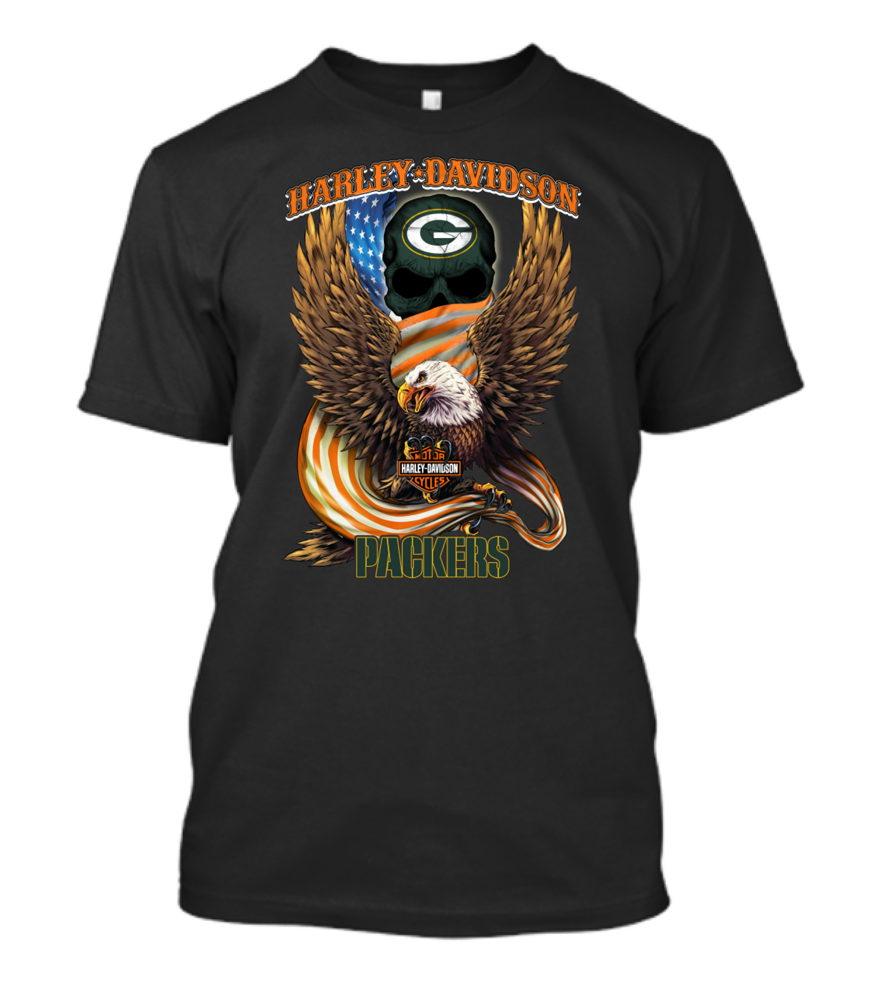 Harley Davidson Packers Hl6 Nfl Green Bay Eagle T-Shirt
