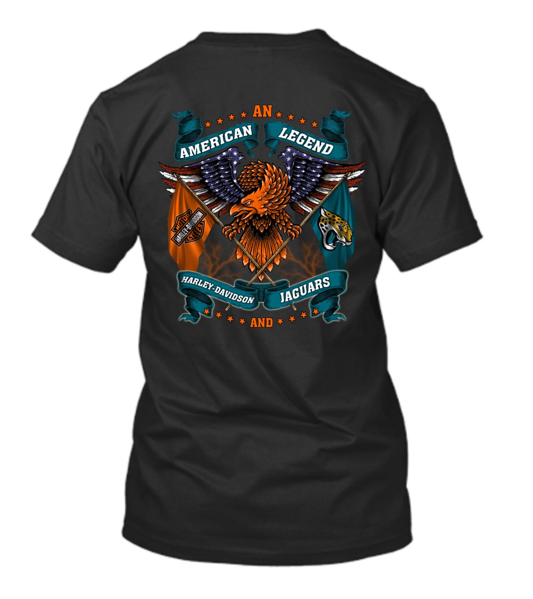 An American Legend Harley Davidson And Jaguars T-Shirt
