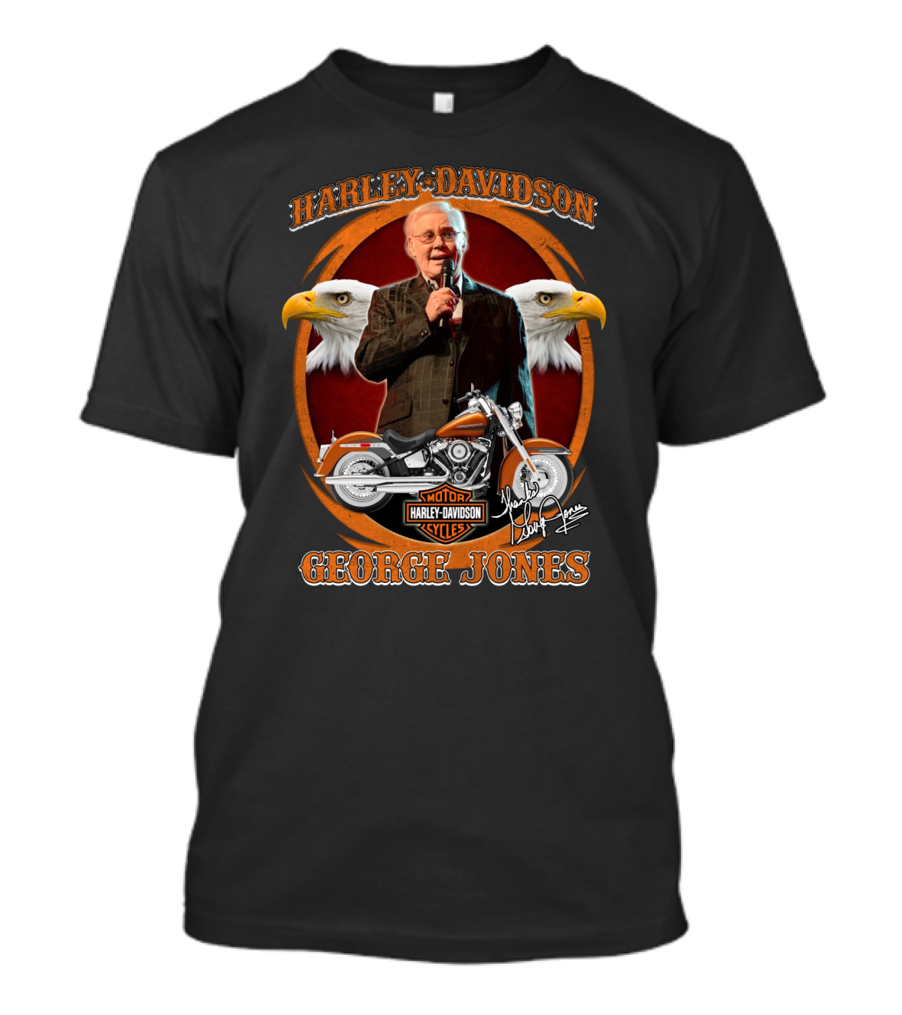 Harley Davidson Motor Cycles George Jones Eagle Motorcycle T-Shirt