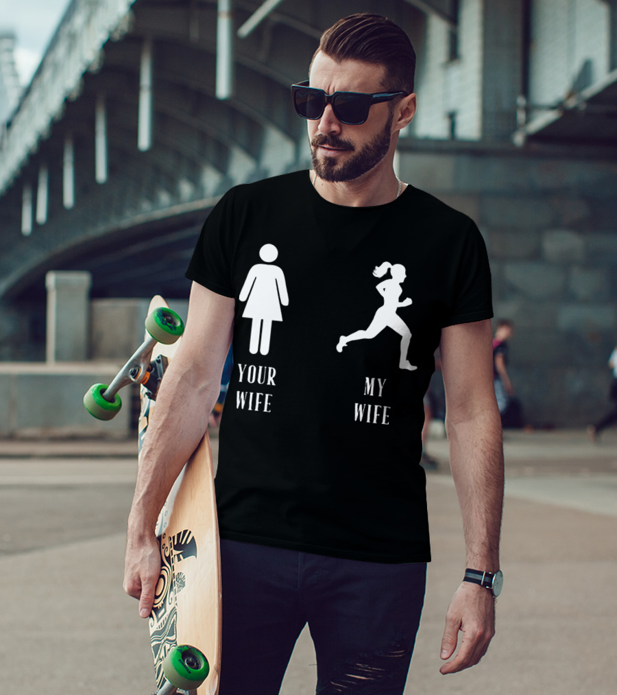 Your Wife My Wife Running Iconic Symbol Contrast T-Shirt