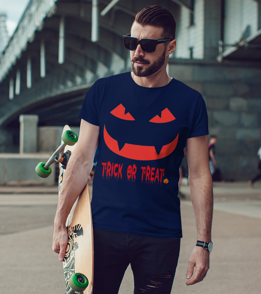 HALLOWEEN Trick Or Treat Jack-o'-Lantern Face T-Shirt