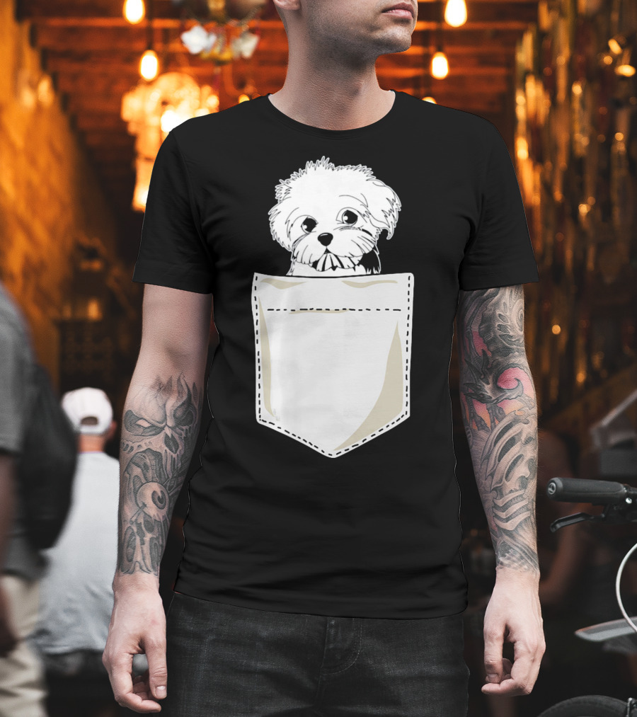 Best For Christmas Maltese Dog In Pocket T-Shirt