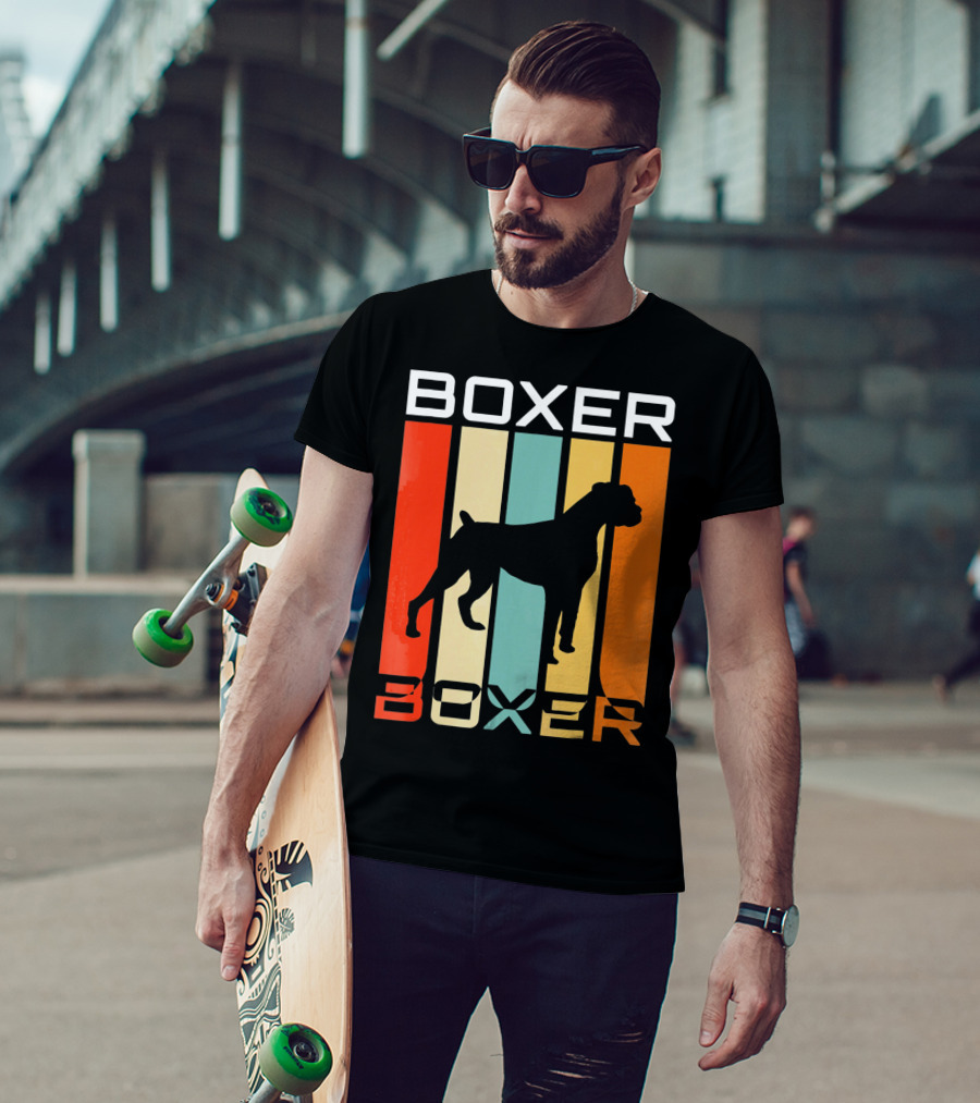 Boxer Dog Retro 70s Vintage Boxer T-Shirt