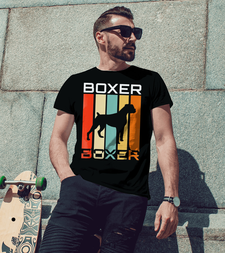 Boxer Dog Retro 70s Vintage Boxer T-Shirt