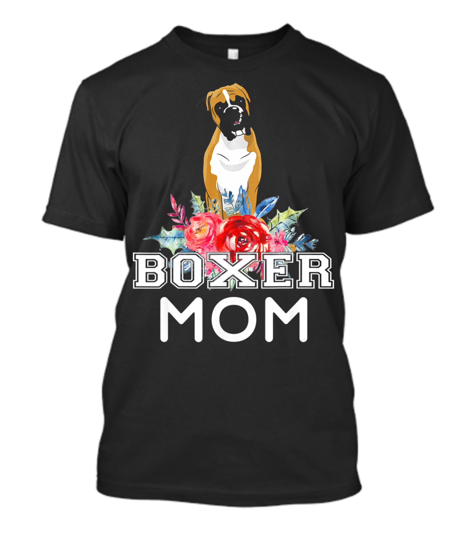 Boxer Mom Floral T-Shirt
