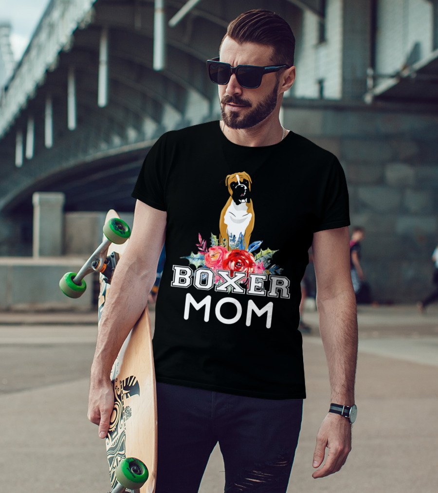 Boxer Mom Floral T-Shirt