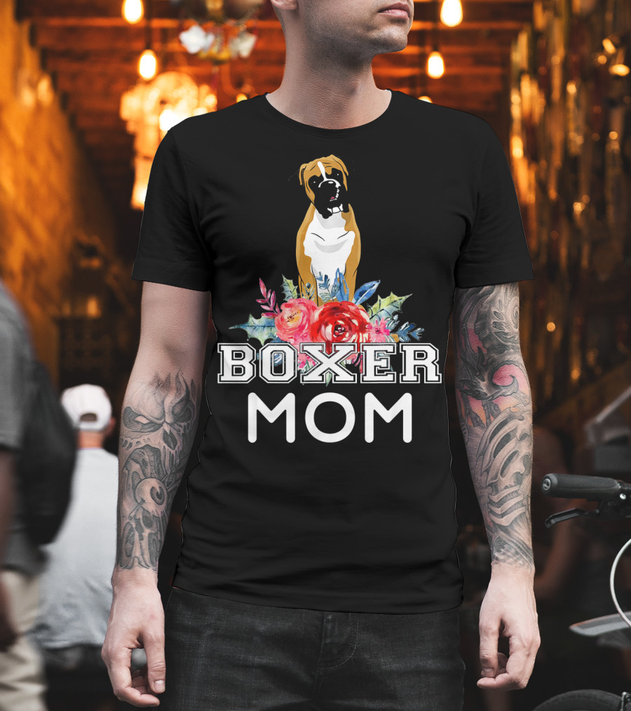 Boxer Mom Floral T-Shirt