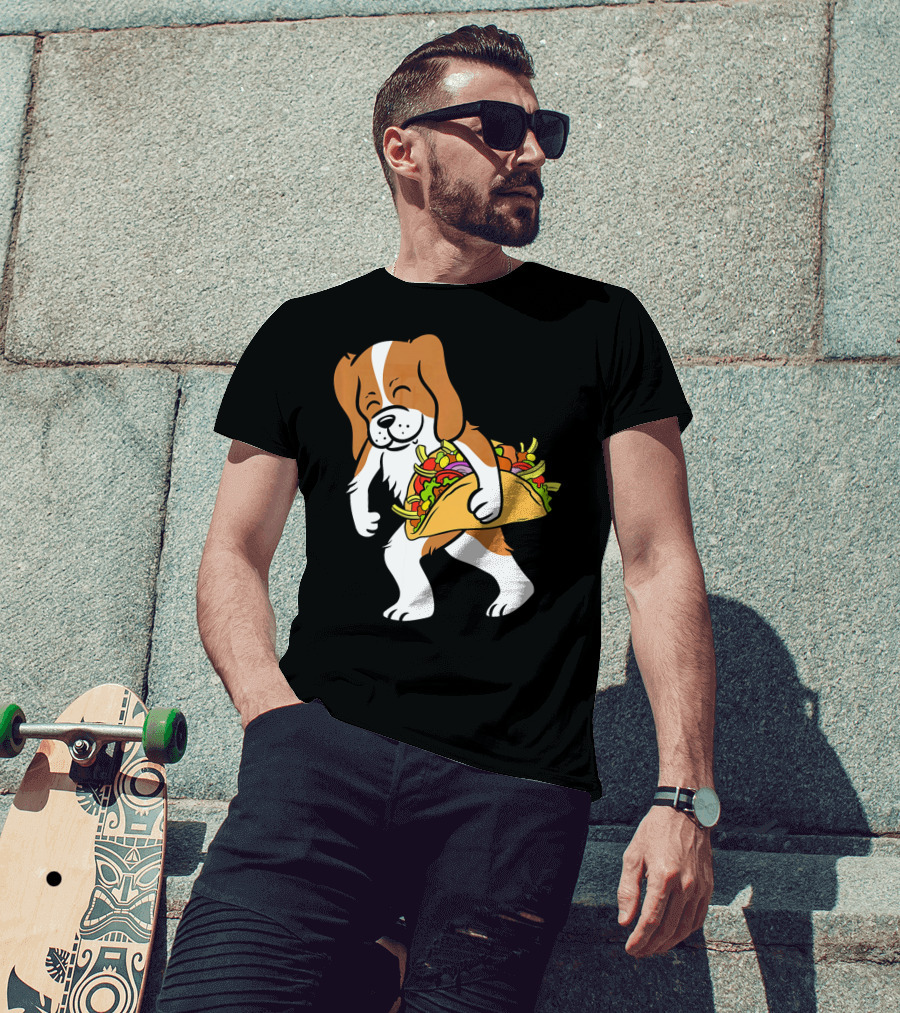 Cavalier King Charles Spaniel Carrying Taco With Vegetables T-Shirt