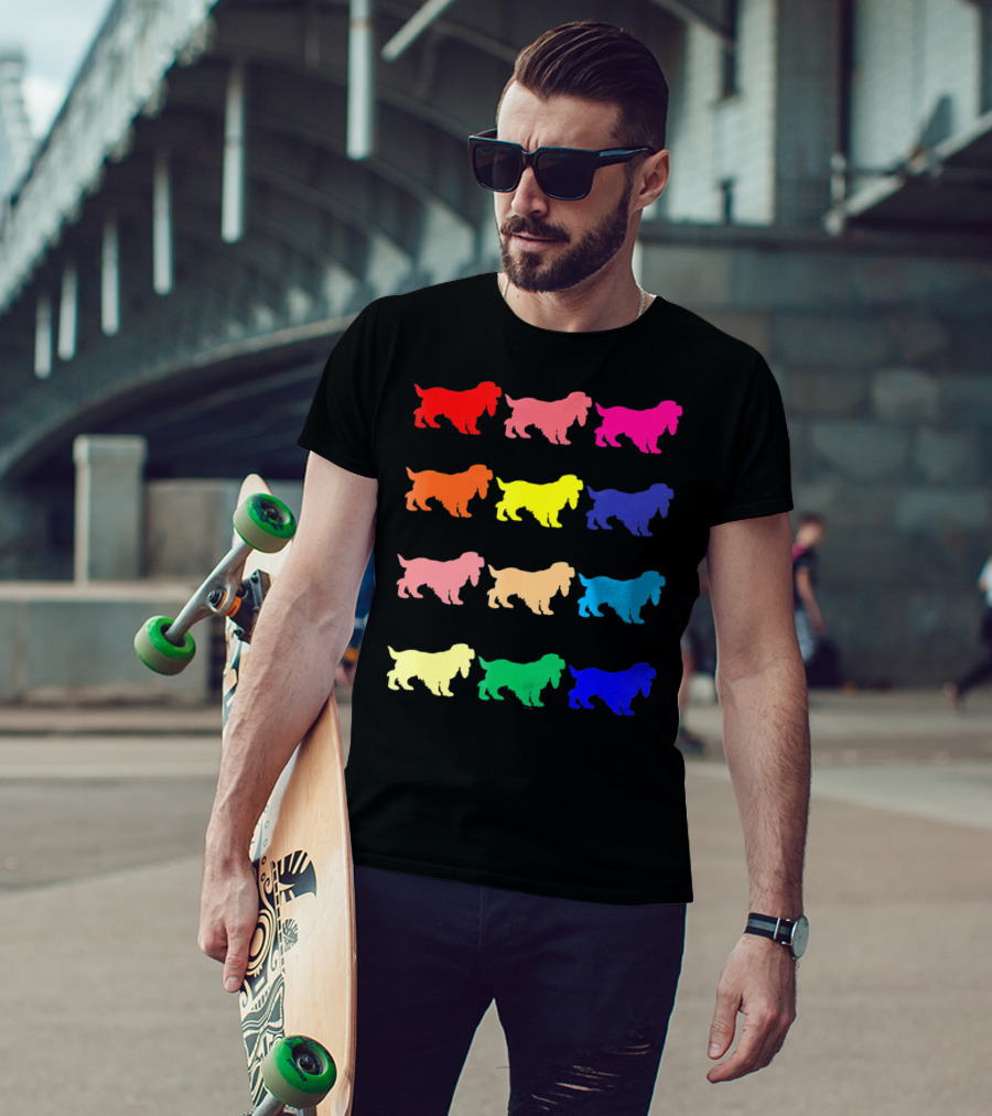 Cocker Spaniel Dog Lovers Multicolored Pop T-Shirt