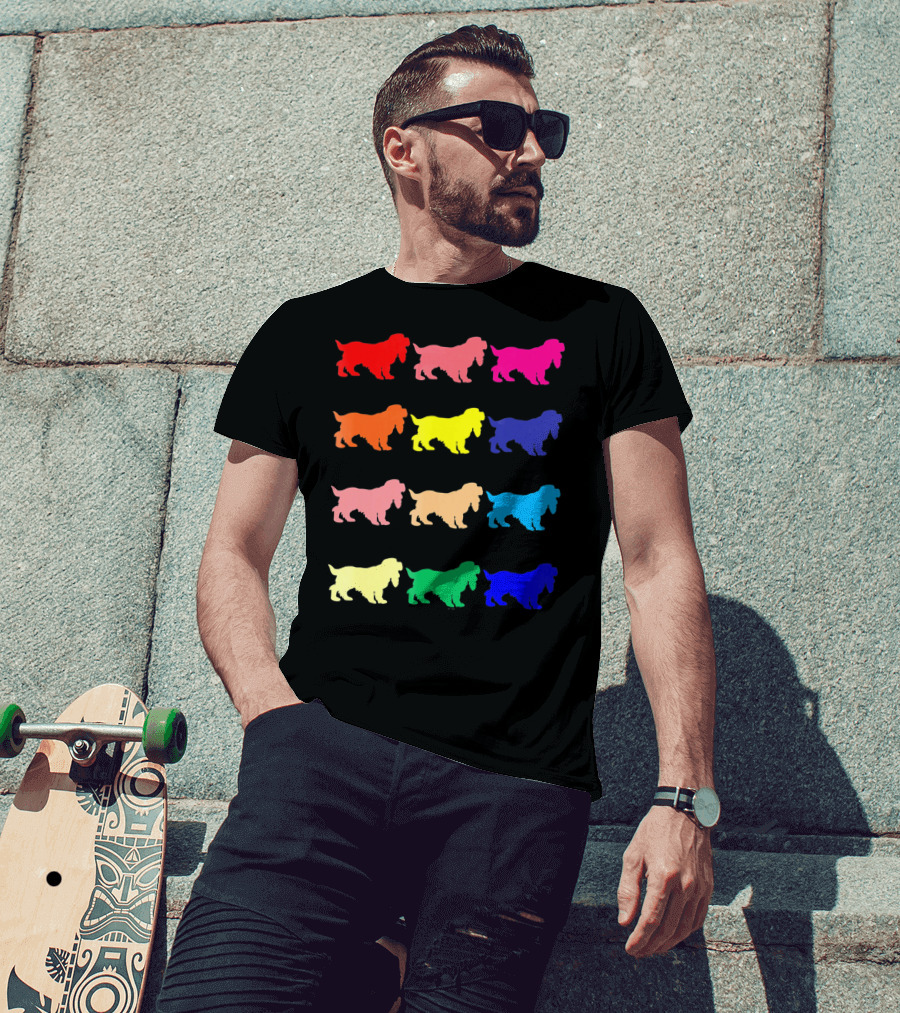 Cocker Spaniel Dog Lovers Multicolored Pop T-Shirt