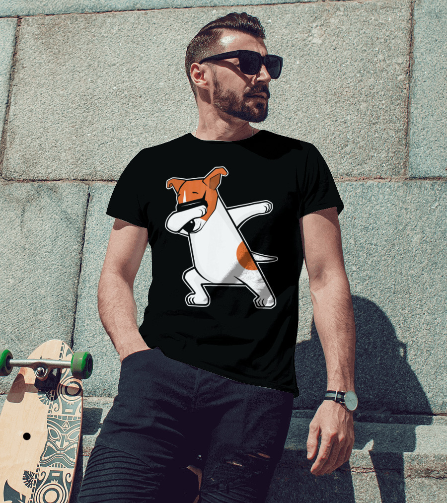 Jack Russell Dog Doing The Dab Dance Funny Cute T-Shirt