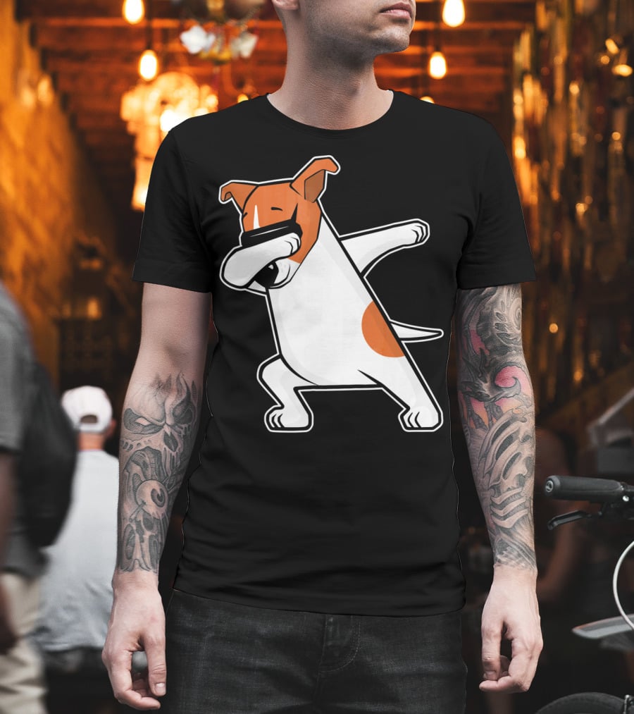 Jack Russell Dog Doing The Dab Dance Funny Cute T-Shirt