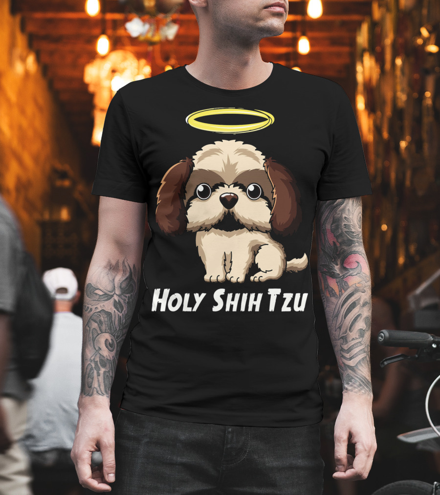 Holy Shih Tzu Funny Dog Owner Halo T-Shirt