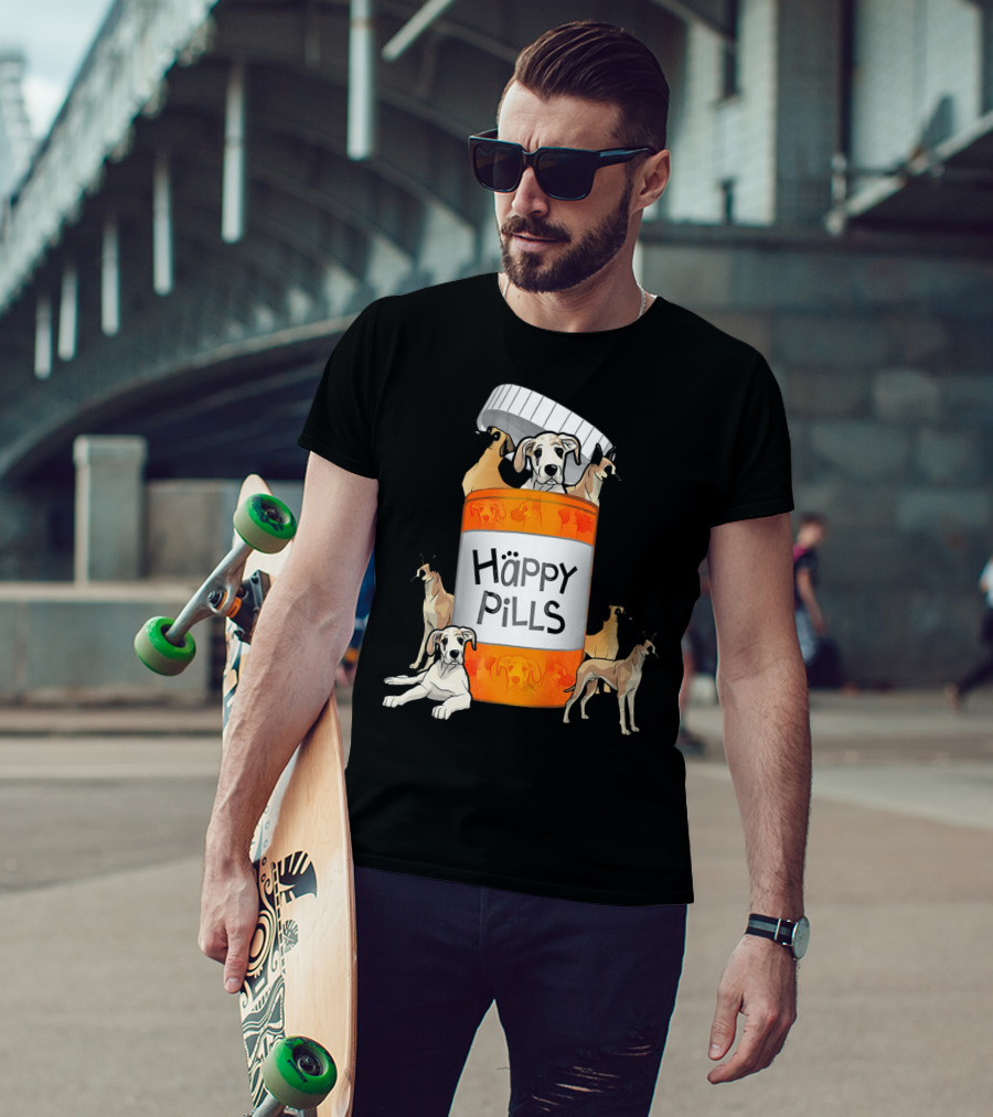Great Dane Dog Happy Pills Prescription Bottle T-Shirt
