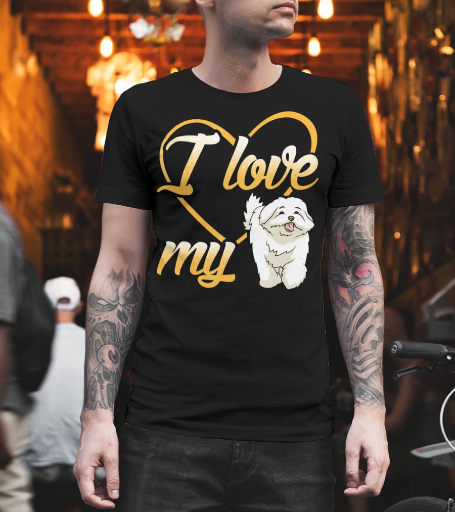 I Love My Maltese Dog Heart T-Shirt