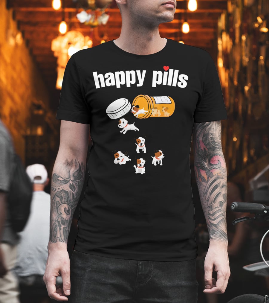 Happy Pills Jack Russell Terrier Funny Dog Love T-Shirt