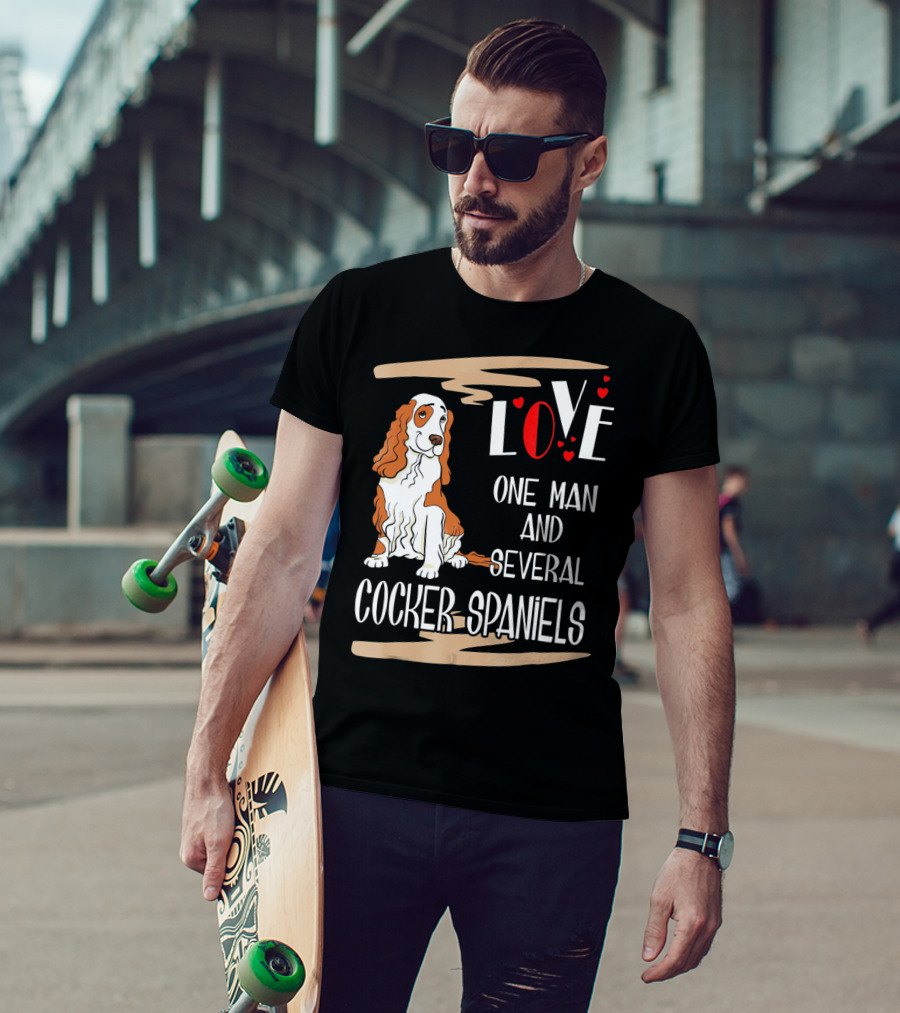 Love One Man And Several Cocker Spaniels T-Shirt
