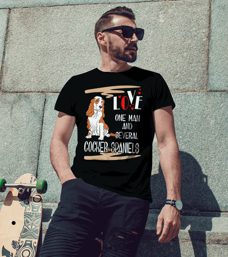 Love One Man And Several Cocker Spaniels T-Shirt