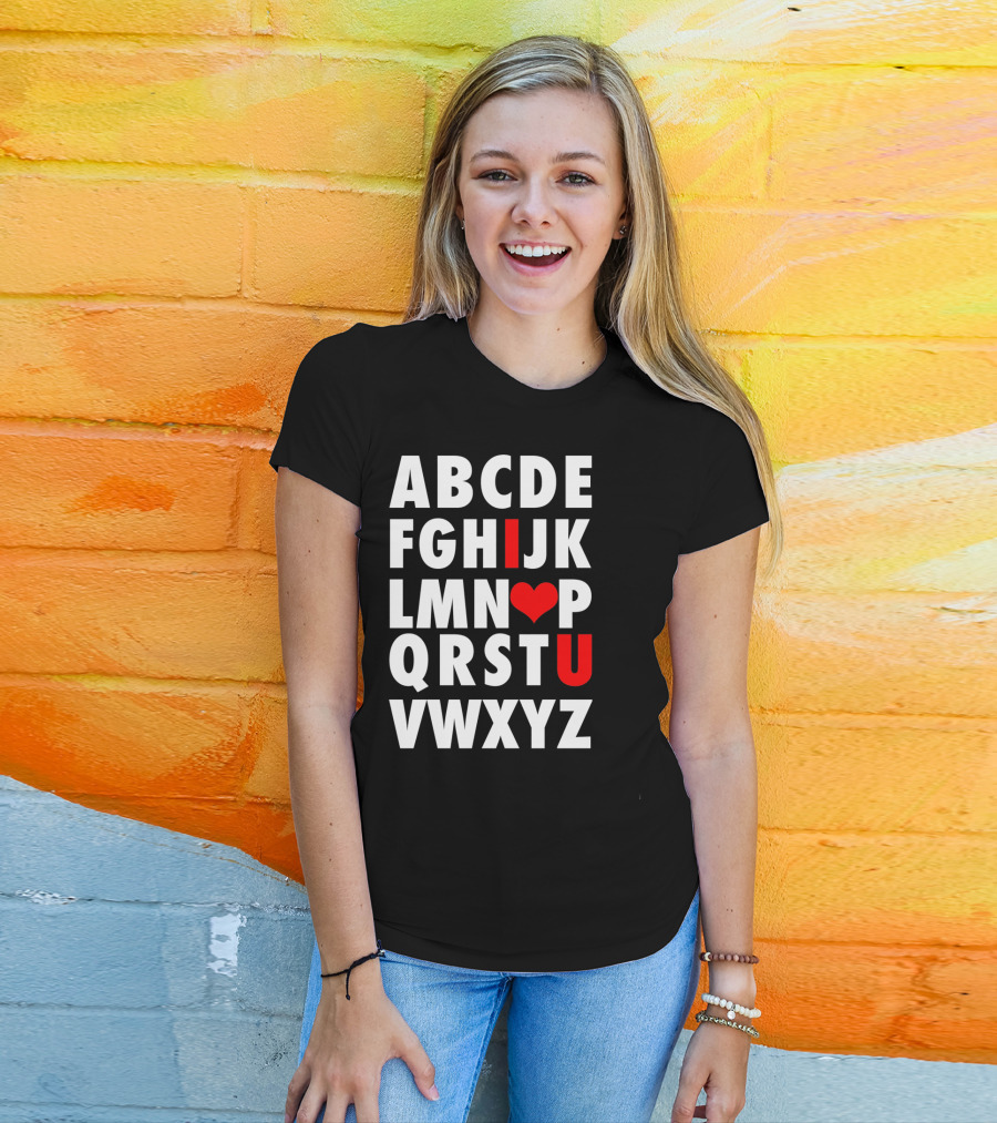 ABC I Love U Alphabet Valentine Slog T-Shirt