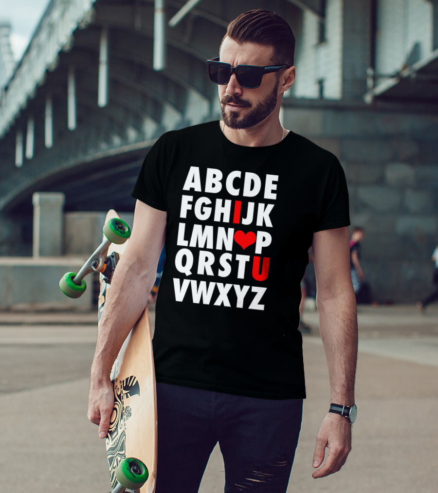 ABC I Love U Alphabet Valentine Slog T-Shirt