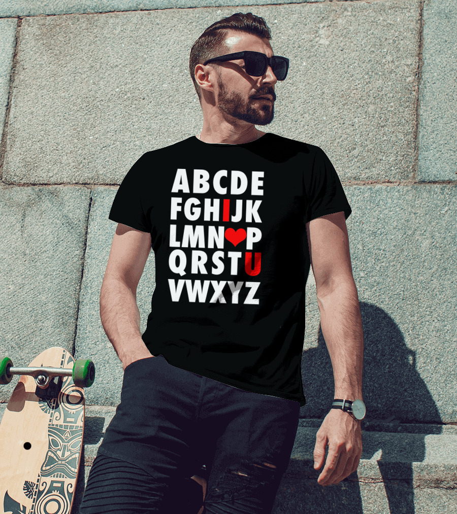 ABC I Love U Alphabet Valentine Slog T-Shirt