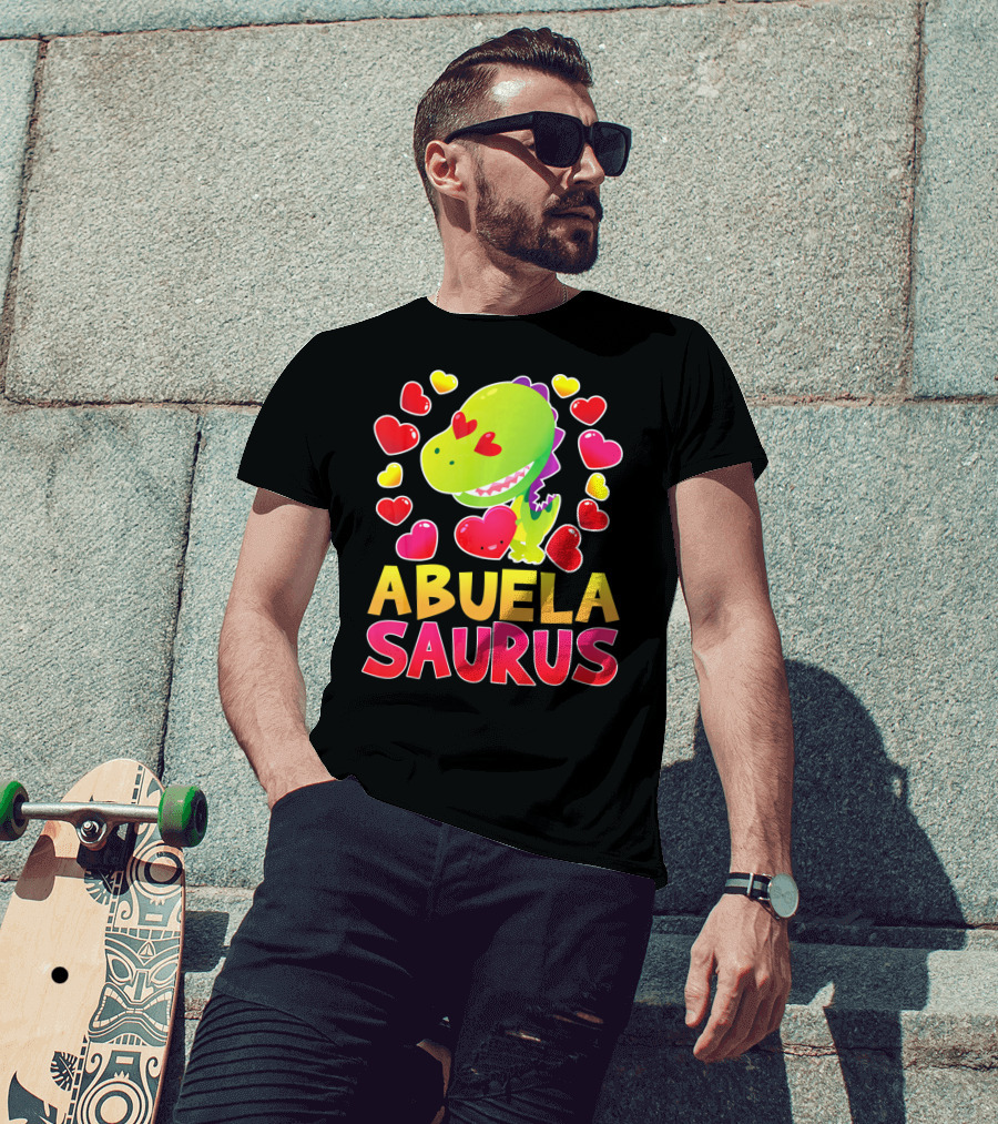Abuelasaurus Valentines Day Heart Dino T-Shirt