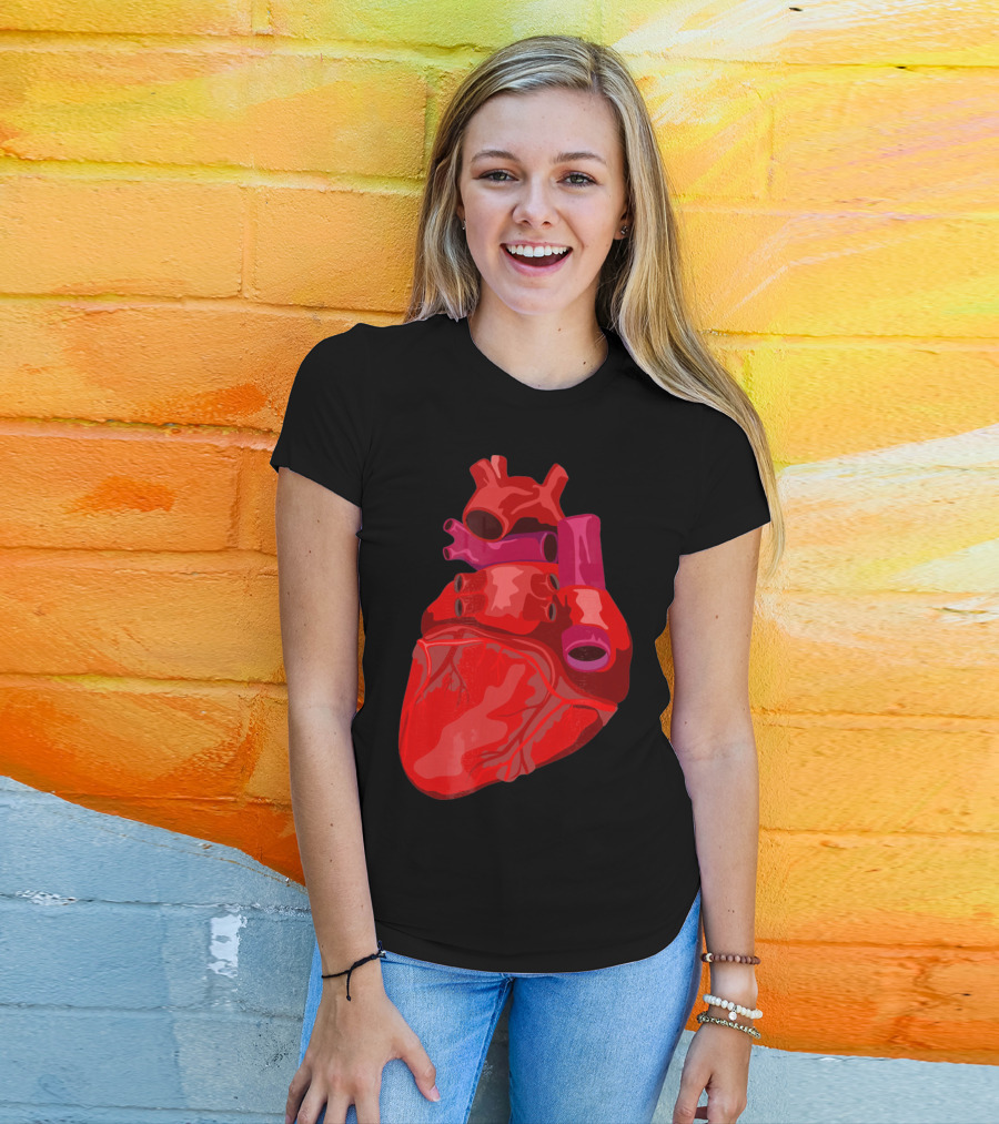 Anatomical Heart Funny Valentines Day Red Heart T-Shirt