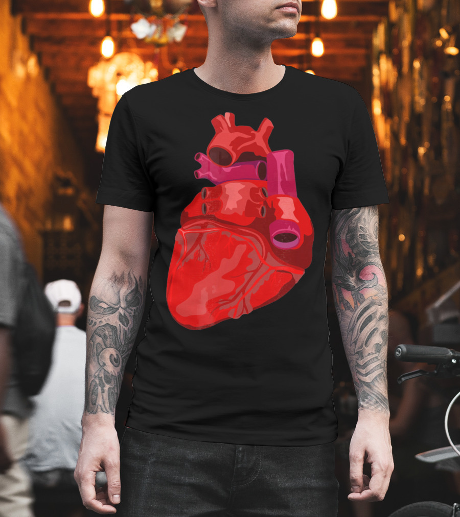 Anatomical Heart Funny Valentines Day Red Heart T-Shirt