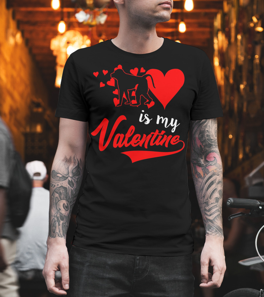 Baboon Love Heart Is My Valentine T-Shirt