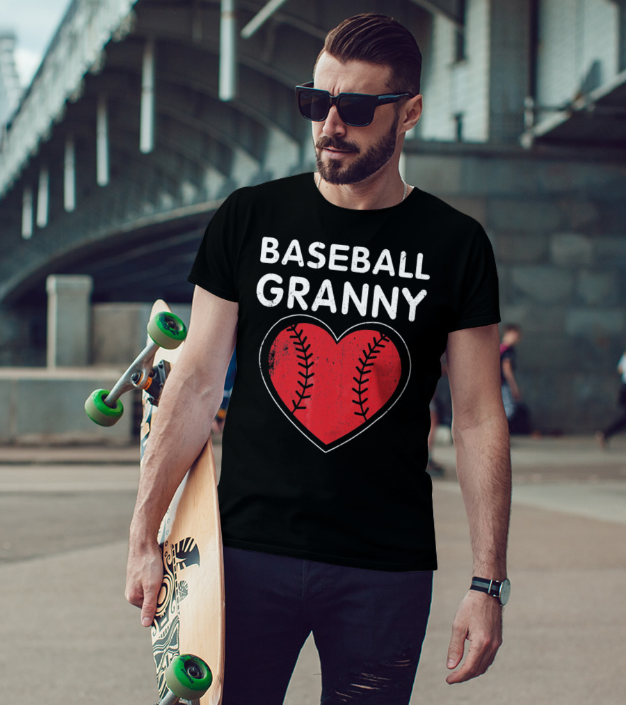 Baseball Granny Heart Birthday Valentine T-Shirt