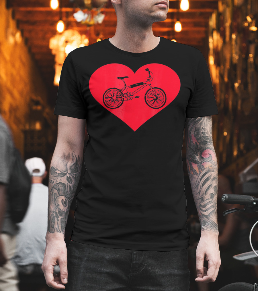 Bicycle in Red Heart Valentine T-Shirt