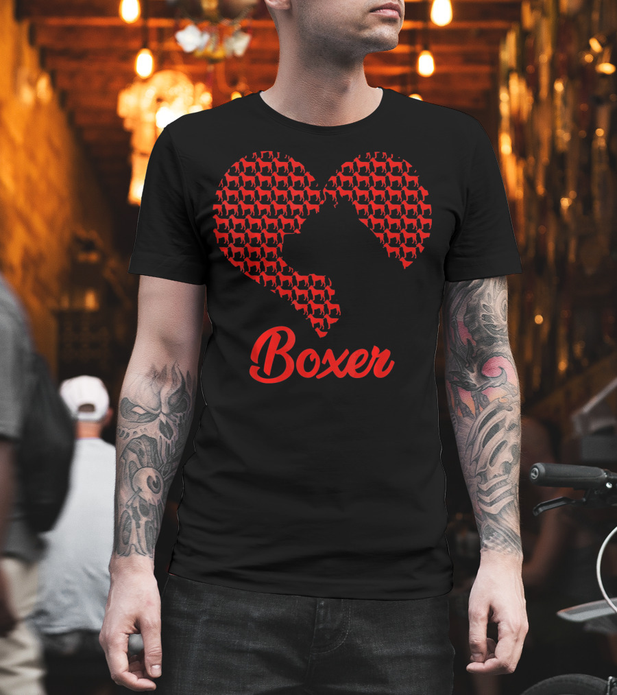 Boxer Heart Valentine Love Boxer T-Shirt