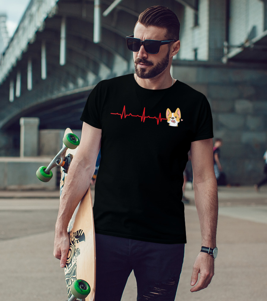 Corgi Heartbeat Valentine Day T-Shirt