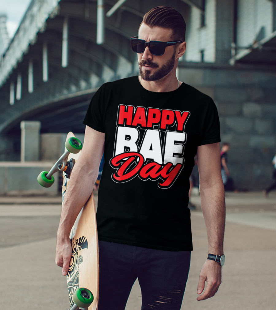 Happy Bae Day Couples His Her Valentine's Day T-Shirt