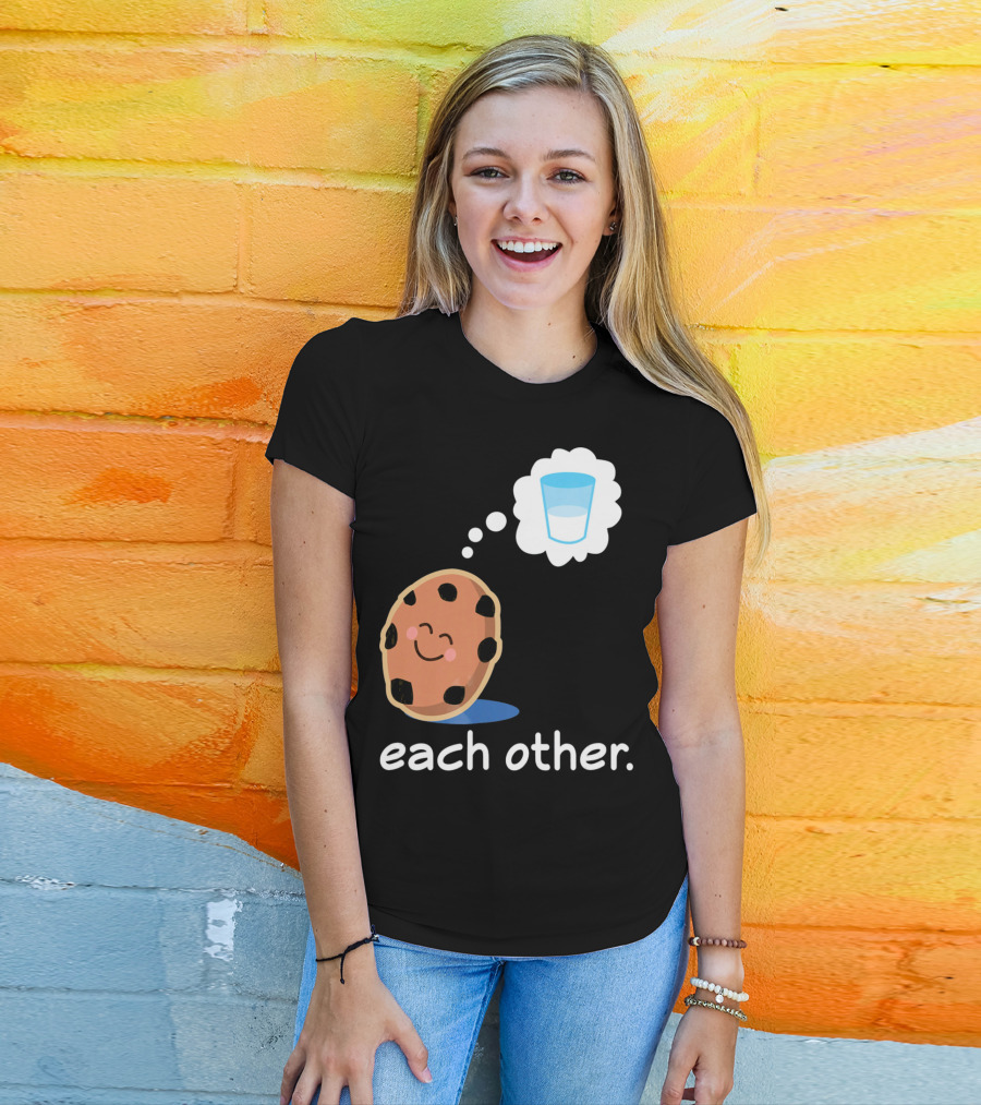 Couples Matching Cookie And Milk Each Other Valenti T-Shirt
