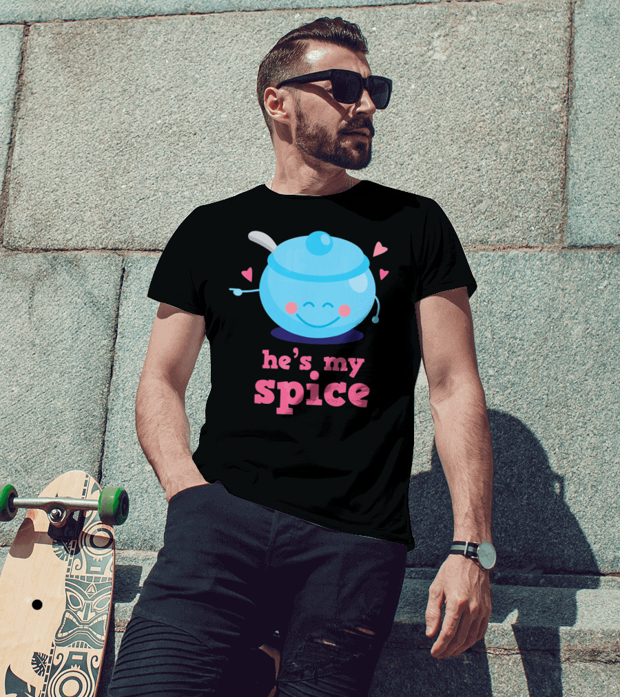 Cute He's My Spice Matching Couples Funny Valentine's Day Love T-Shirt