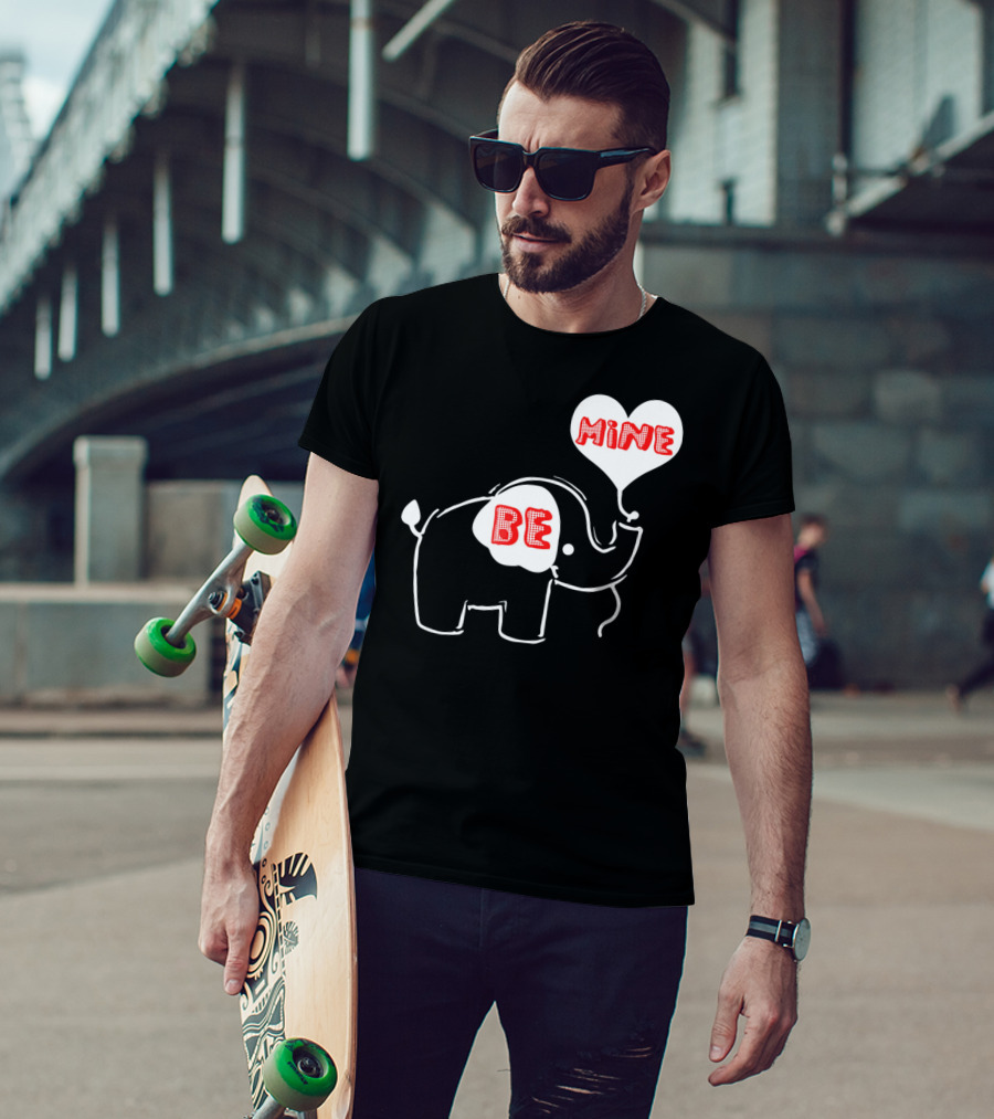 Be Mine Cute Valentines Day Elephant Balloon T-Shirt