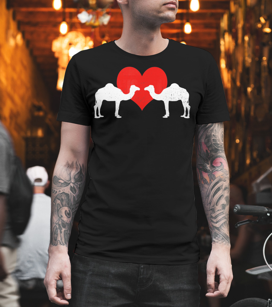 Valentines Day Camels With Heart T-Shirt