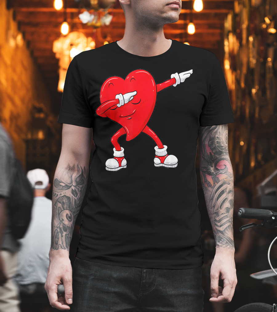 Dabbing Heart Valentine’s Day Dance Pose T-Shirt