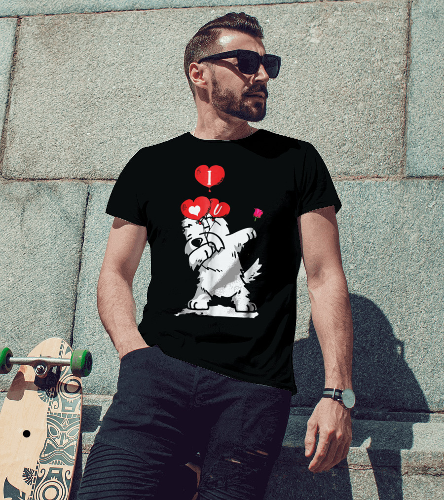 I Love U Dabbing Westie Valentine's Day T-Shirt