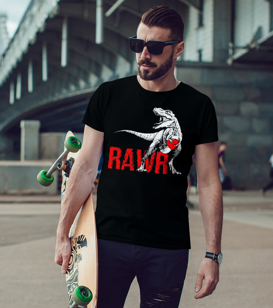 RAWR Dinosaur Valentine Heart T-Shirt