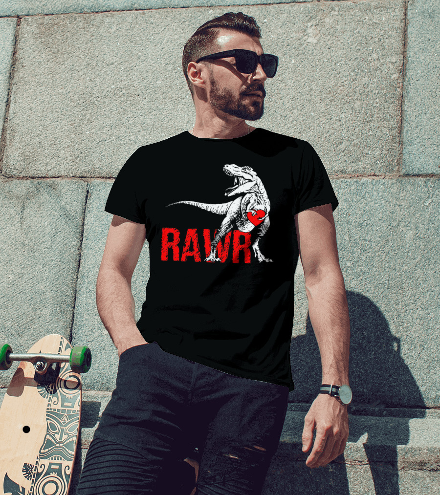 RAWR Dinosaur Valentine Heart T-Shirt
