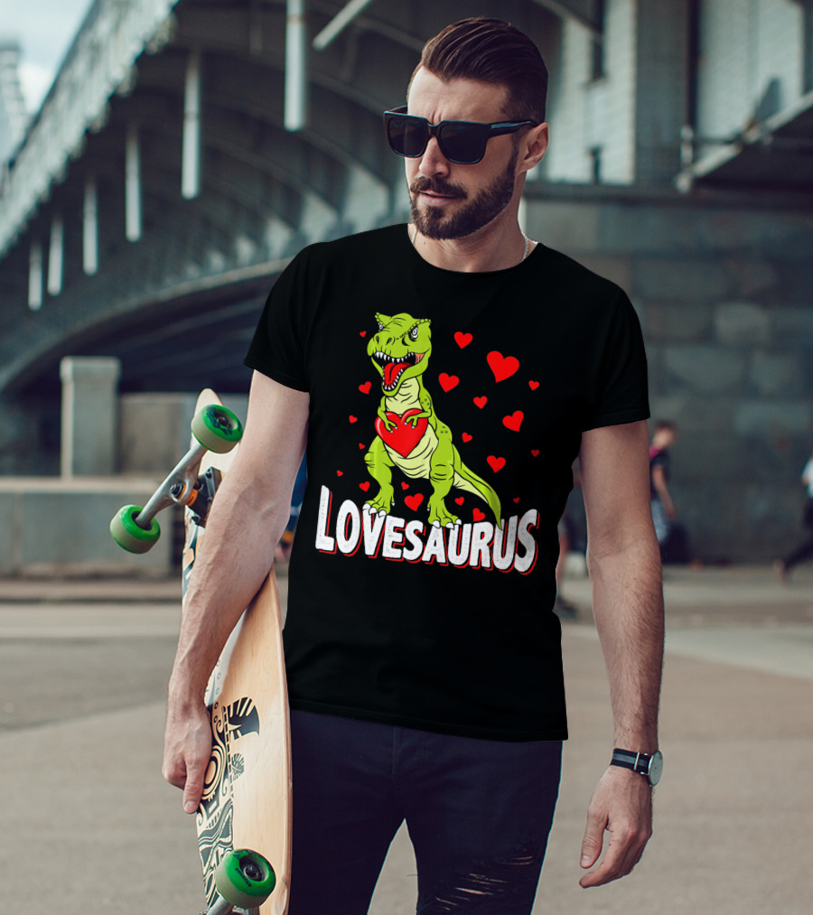 Lovesaurus Dinosaur Valentine Day Hearts T-Shirt