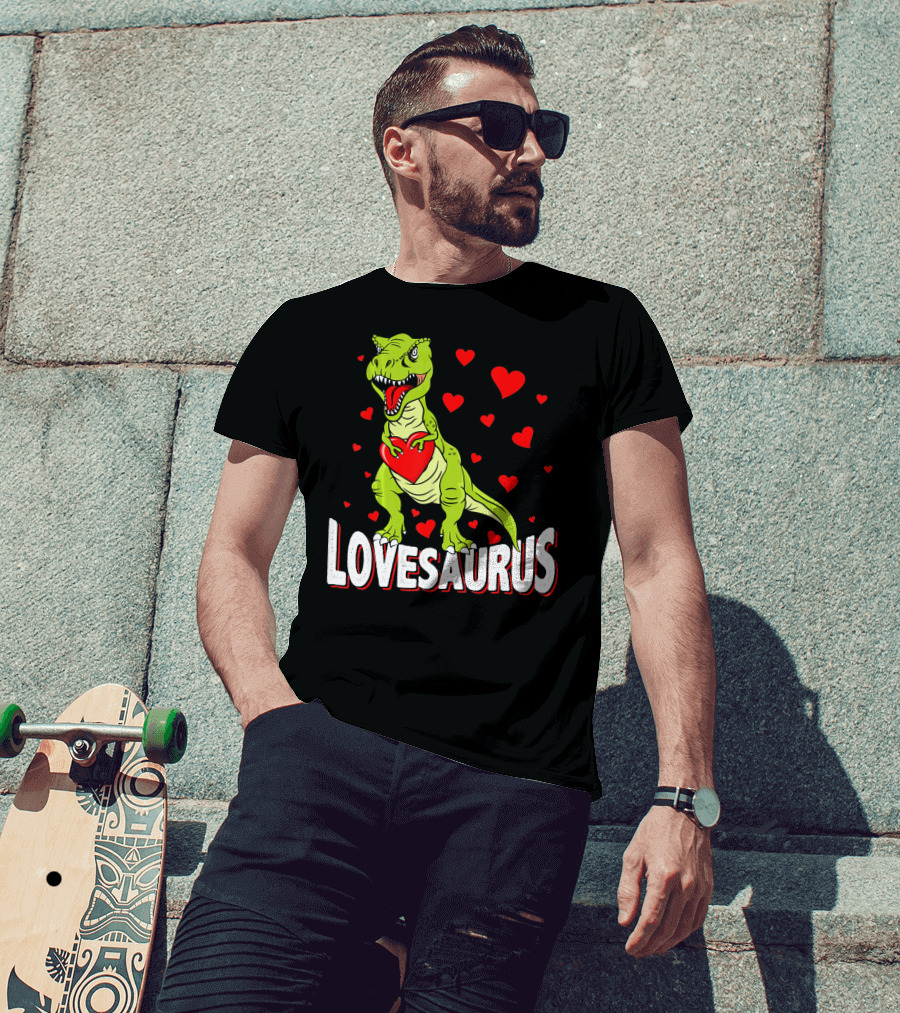 Lovesaurus Dinosaur Valentine Day Hearts T-Shirt
