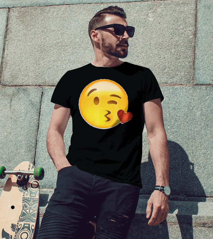 EmojiTees Blow Kiss Emoji Valentine T-Shirt