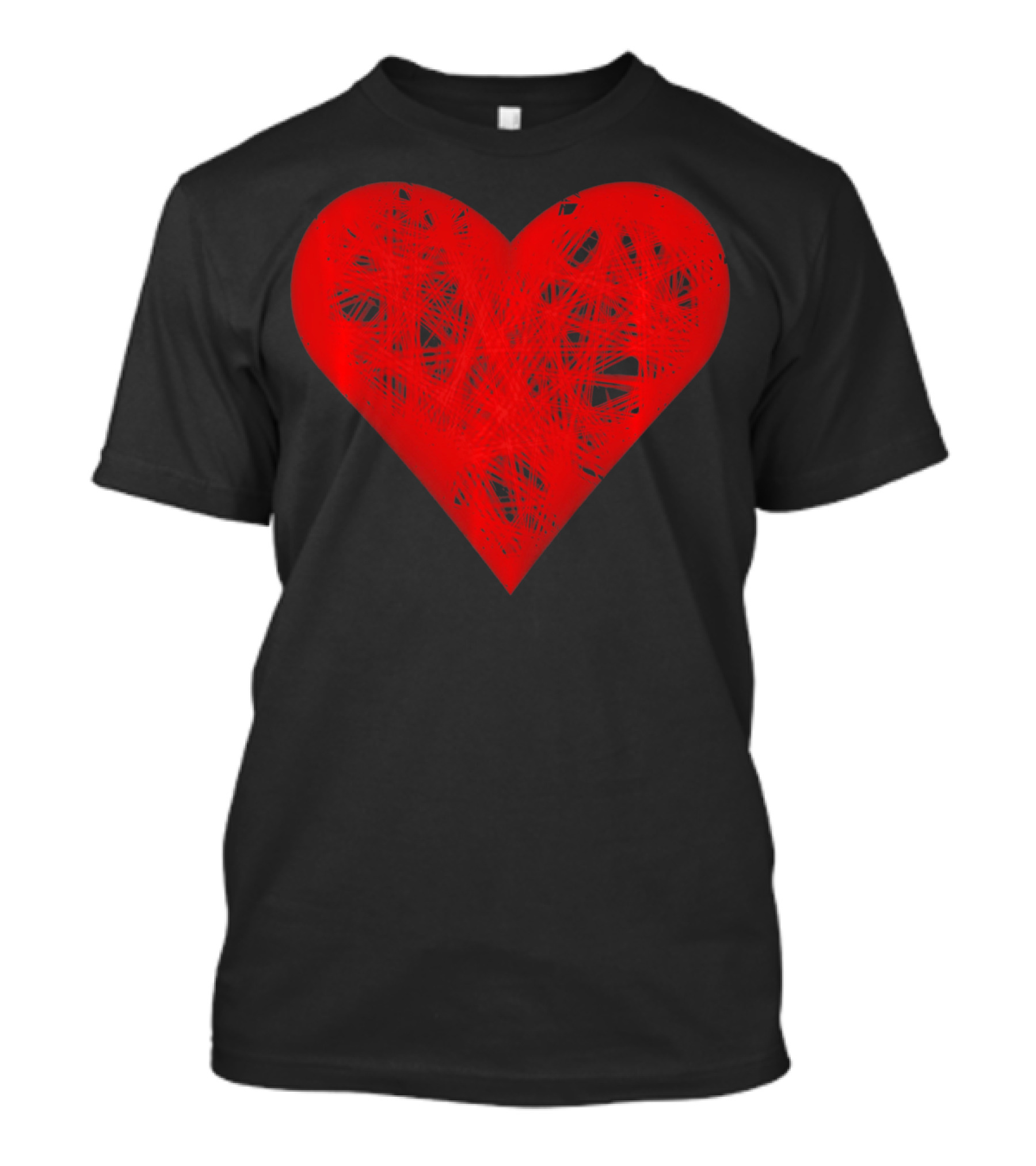 Faded Heart Strings Valentines Day Red Scribbled Heart T-Shirt
