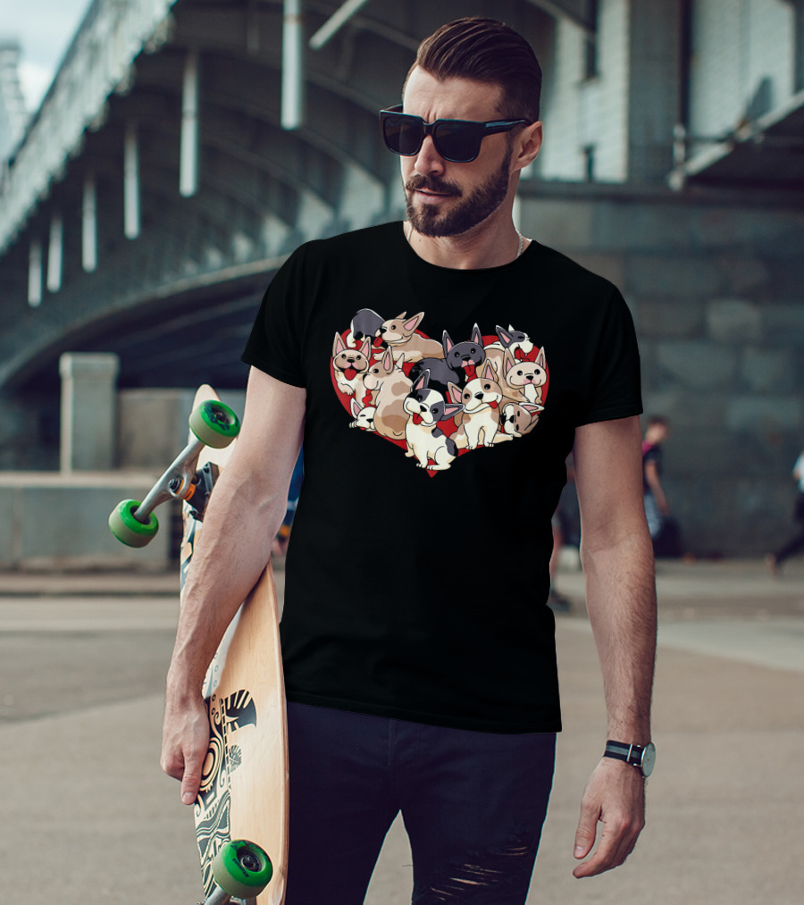 French Bulldog Heart Dog Frenchi Puppy Pack T-Shirt