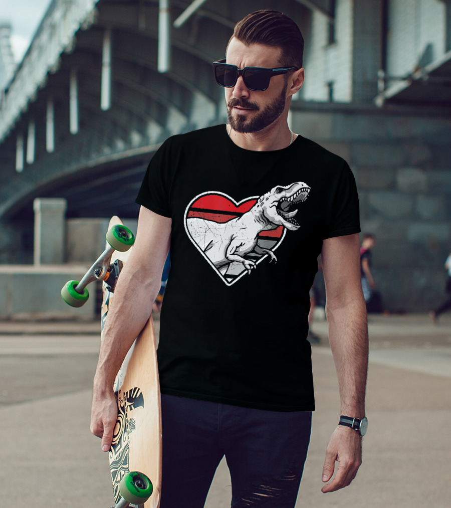 Valentine's Day Heart T-Rex Love Dinosaur Fun T-Shirt