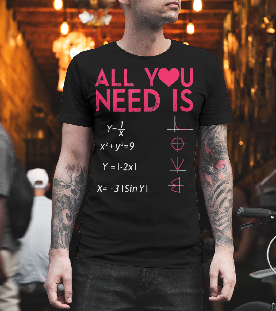 All You Need Is Love Funny Math Equations Valentine T-Shirt