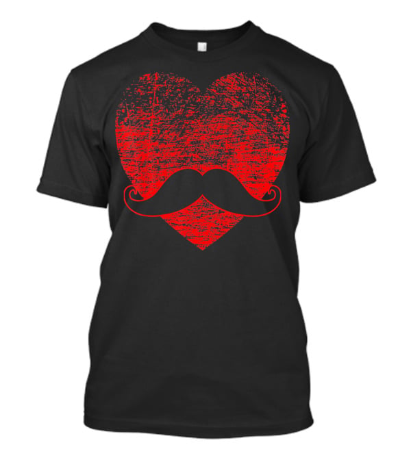 Valentines Day Funny Mustache Heart T-Shirt